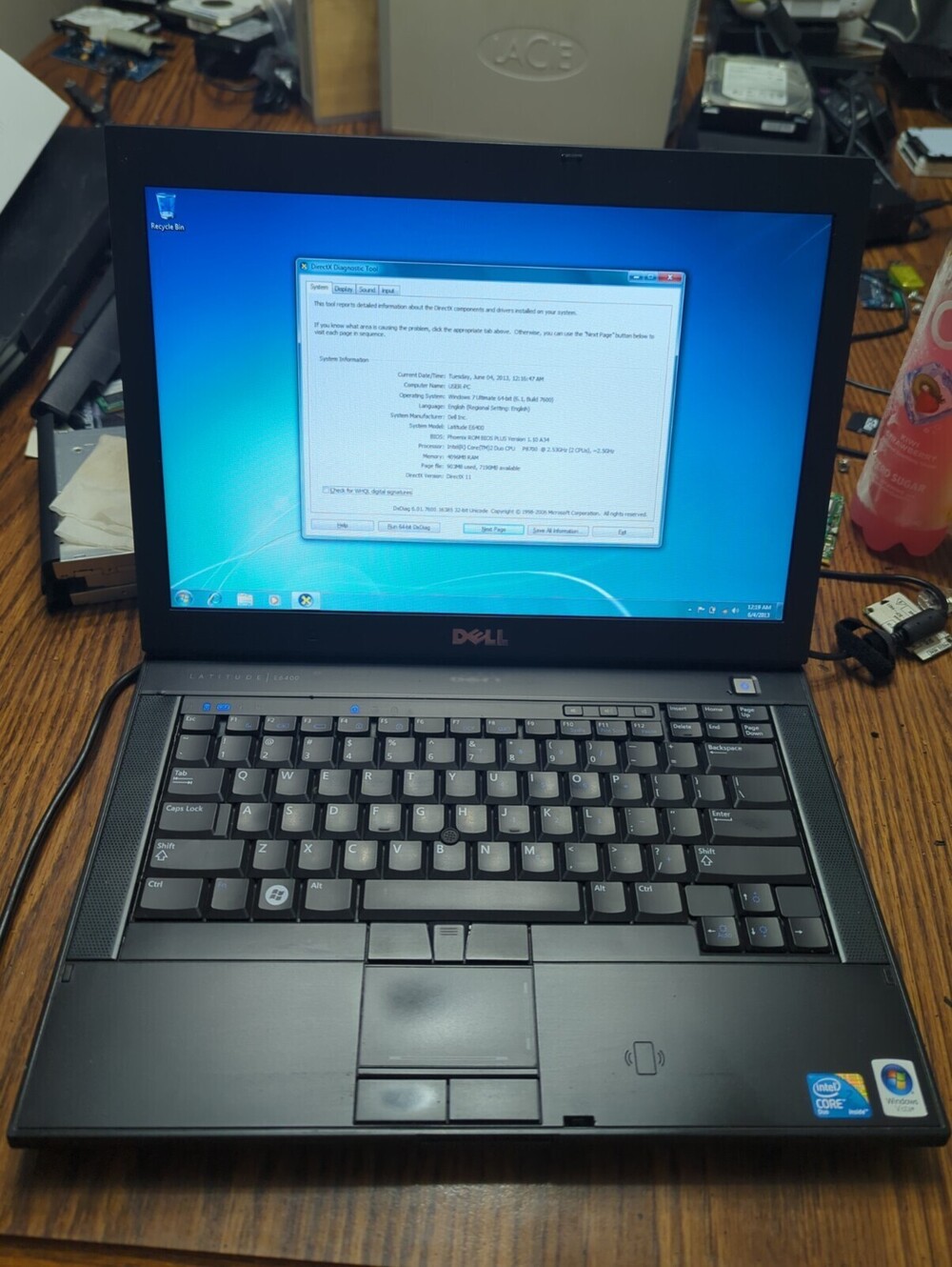 Dell E6500 C2d-128gb Ssd-4gb Ram Wi-Fi - Dvd-rw - Win 7